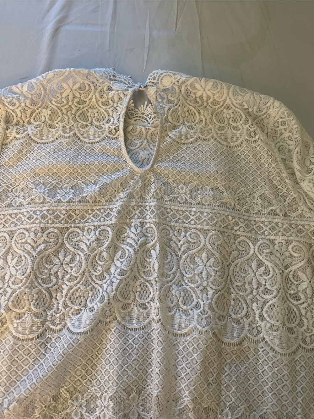 Charlotte Russe White Lace Bralette with Decorative Front Button - Picture 9 of 9
